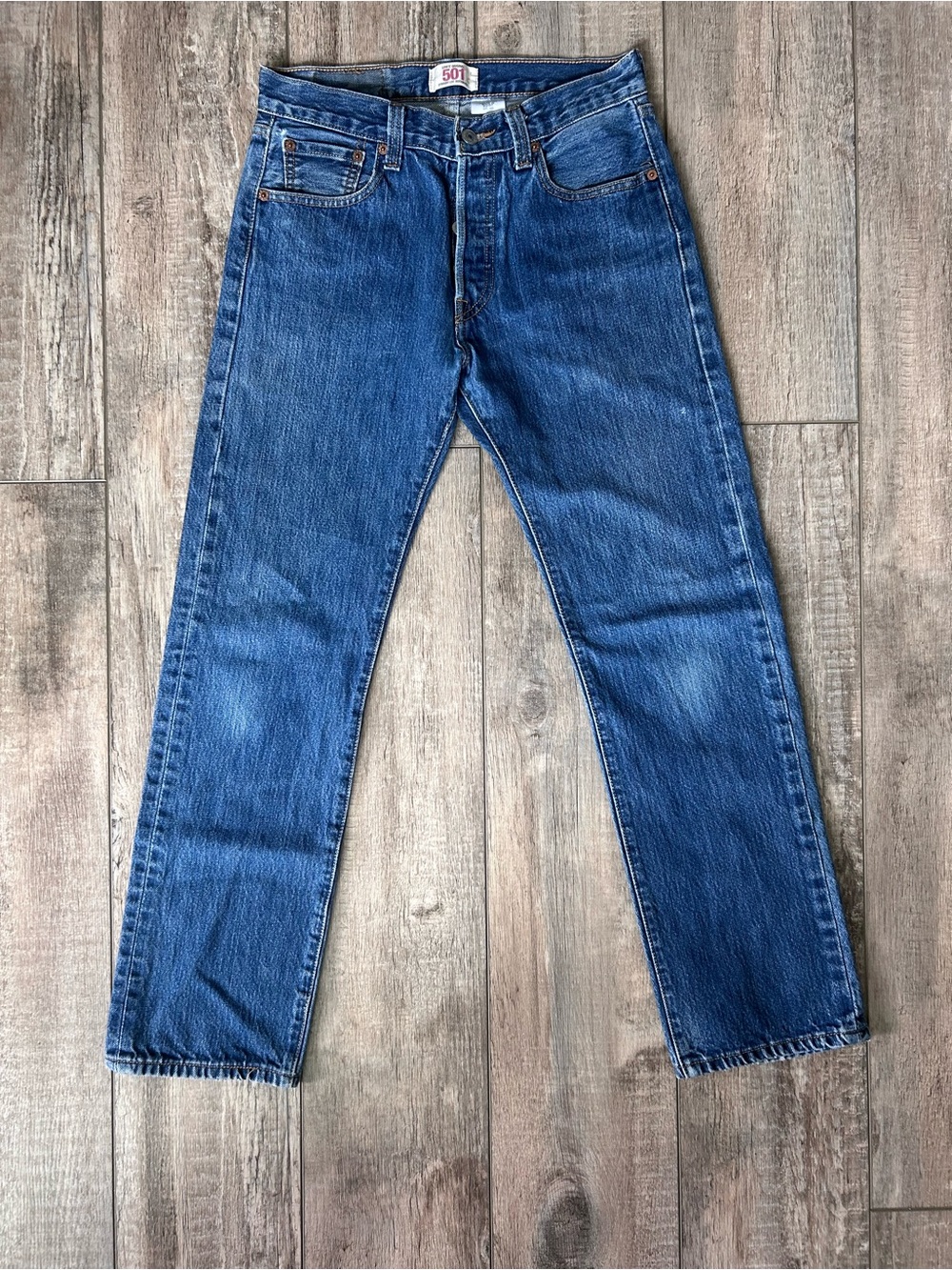 Levi's 501 Original Fit Men's Medium Blue Straight-Leg Jeans Size 29x30 - Picture 2 of 11